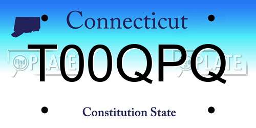 T00QPQ Connecticut License Plate