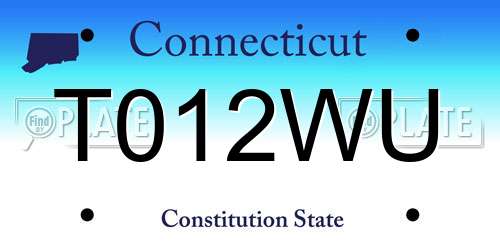 T012WU Connecticut License Plate