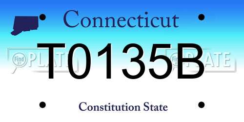 T0135B Connecticut License Plate