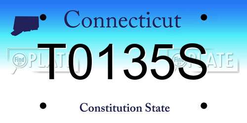 T0135S Connecticut License Plate