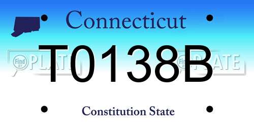 T0138B Connecticut License Plate