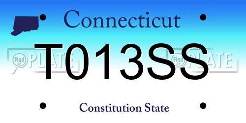 T013SS Connecticut License Plate