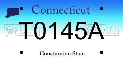 T0145A Connecticut License Plate