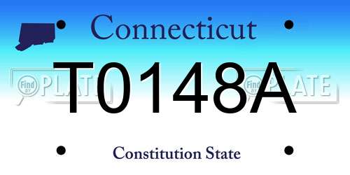 T0148A Connecticut License Plate