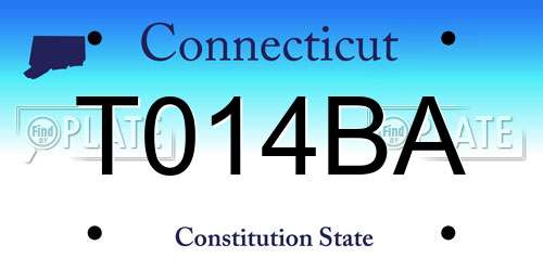 T014BA Connecticut License Plate