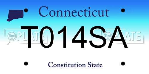 T014SA Connecticut License Plate