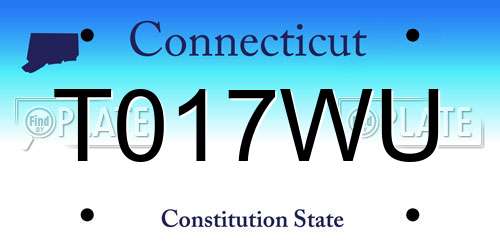 T017WU Connecticut License Plate