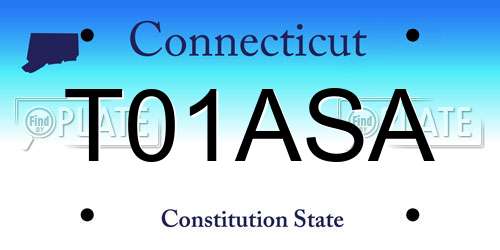 T01ASA Connecticut License Plate