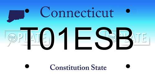T01ESB Connecticut License Plate