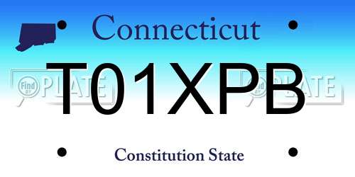T01XPB Connecticut License Plate