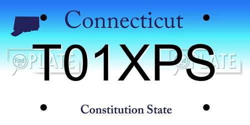 T01XPS Connecticut License Plate
