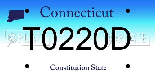 T0220D Connecticut License Plate