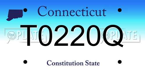 T0220Q Connecticut License Plate