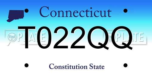 T022QQ Connecticut License Plate