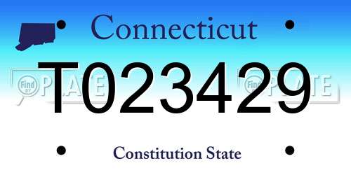 T023429 Connecticut License Plate