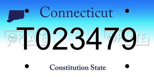 T023479 Connecticut License Plate