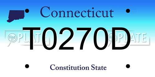 T0270D Connecticut License Plate