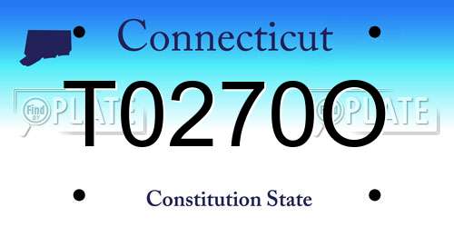 T0270O Connecticut License Plate