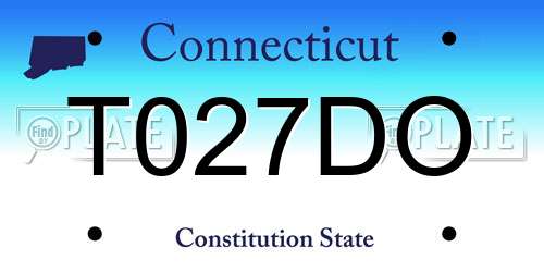 T027DO Connecticut License Plate