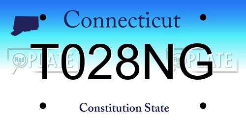 T028NG Connecticut License Plate