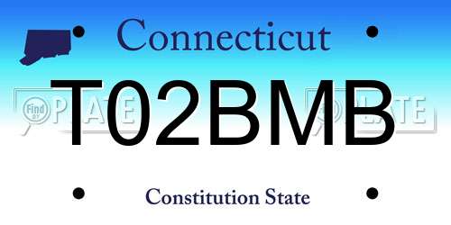T02BMB Connecticut License Plate