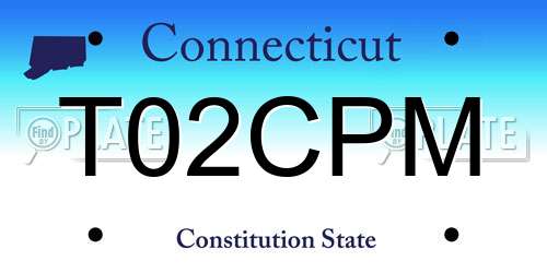 T02CPM Connecticut License Plate