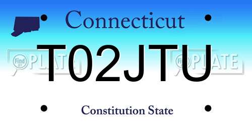 T02JTU Connecticut License Plate