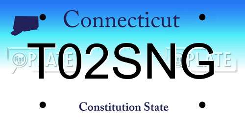 T02SNG Connecticut License Plate