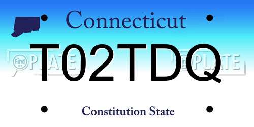 T02TDQ Connecticut License Plate