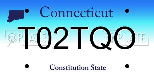 T02TQO Connecticut License Plate