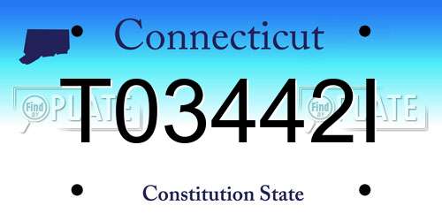 T03442I Connecticut License Plate