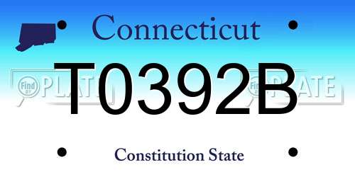 T0392B Connecticut License Plate