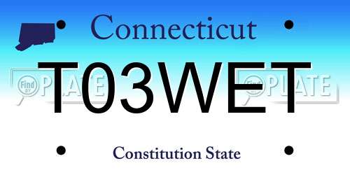 T03WET Connecticut License Plate