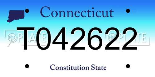 T042622 Connecticut License Plate