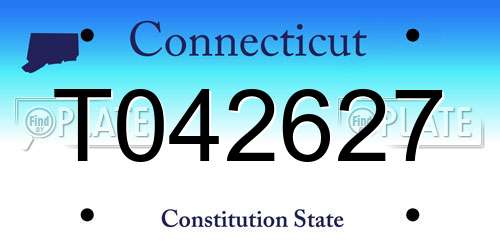 T042627 Connecticut License Plate