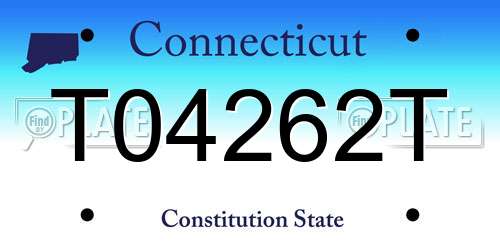 T04262T Connecticut License Plate