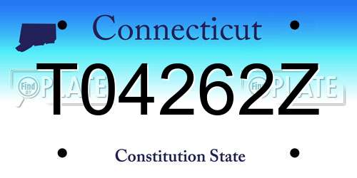 T04262Z Connecticut License Plate
