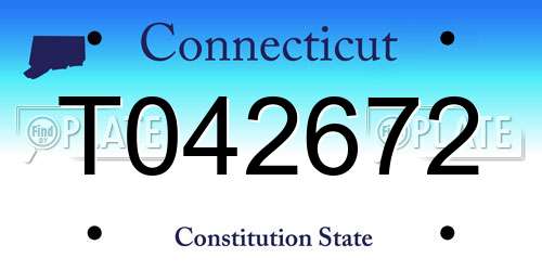 T042672 Connecticut License Plate