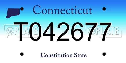 T042677 Connecticut License Plate