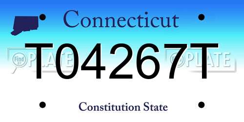 T04267T Connecticut License Plate