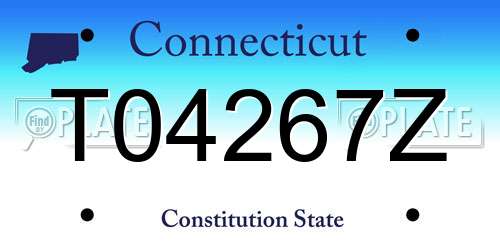 T04267Z Connecticut License Plate