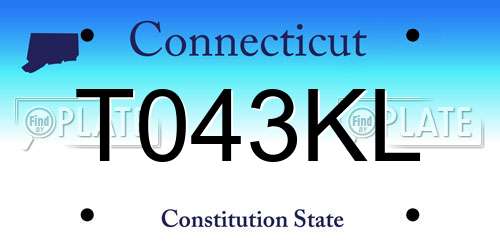 T043KL Connecticut License Plate