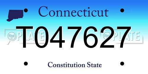 T047627 Connecticut License Plate