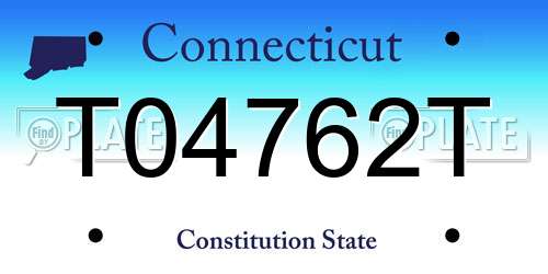 T04762T Connecticut License Plate