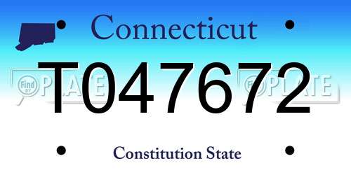 T047672 Connecticut License Plate
