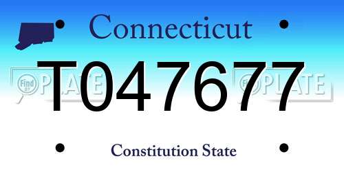 T047677 Connecticut License Plate