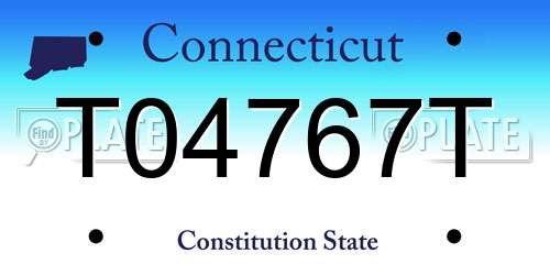 T04767T Connecticut License Plate