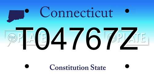 T04767Z Connecticut License Plate