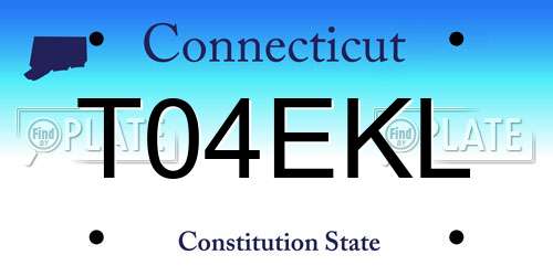 T04EKL Connecticut License Plate
