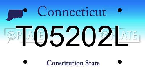 T05202L Connecticut License Plate